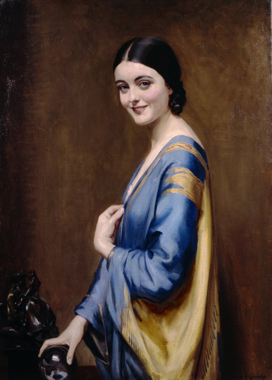 Sukienka Niebiesko-Złota (olej na płótnie) autorstwa Albert Henry Collings