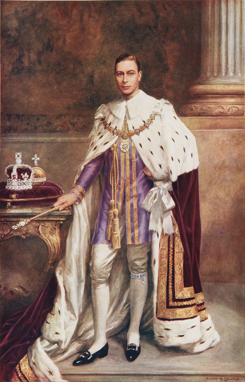 Król Jerzy VI w szatach koronacyjnych autorstwa Albert Henry Collings