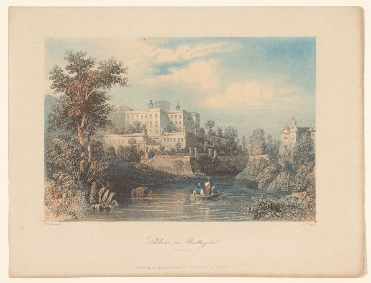 Widok na Castello del Catajo w Battaglia Terme Zamek Battaglia (Padwa) (tytuł na obiekcie) autorstwa Albert Henry Payne