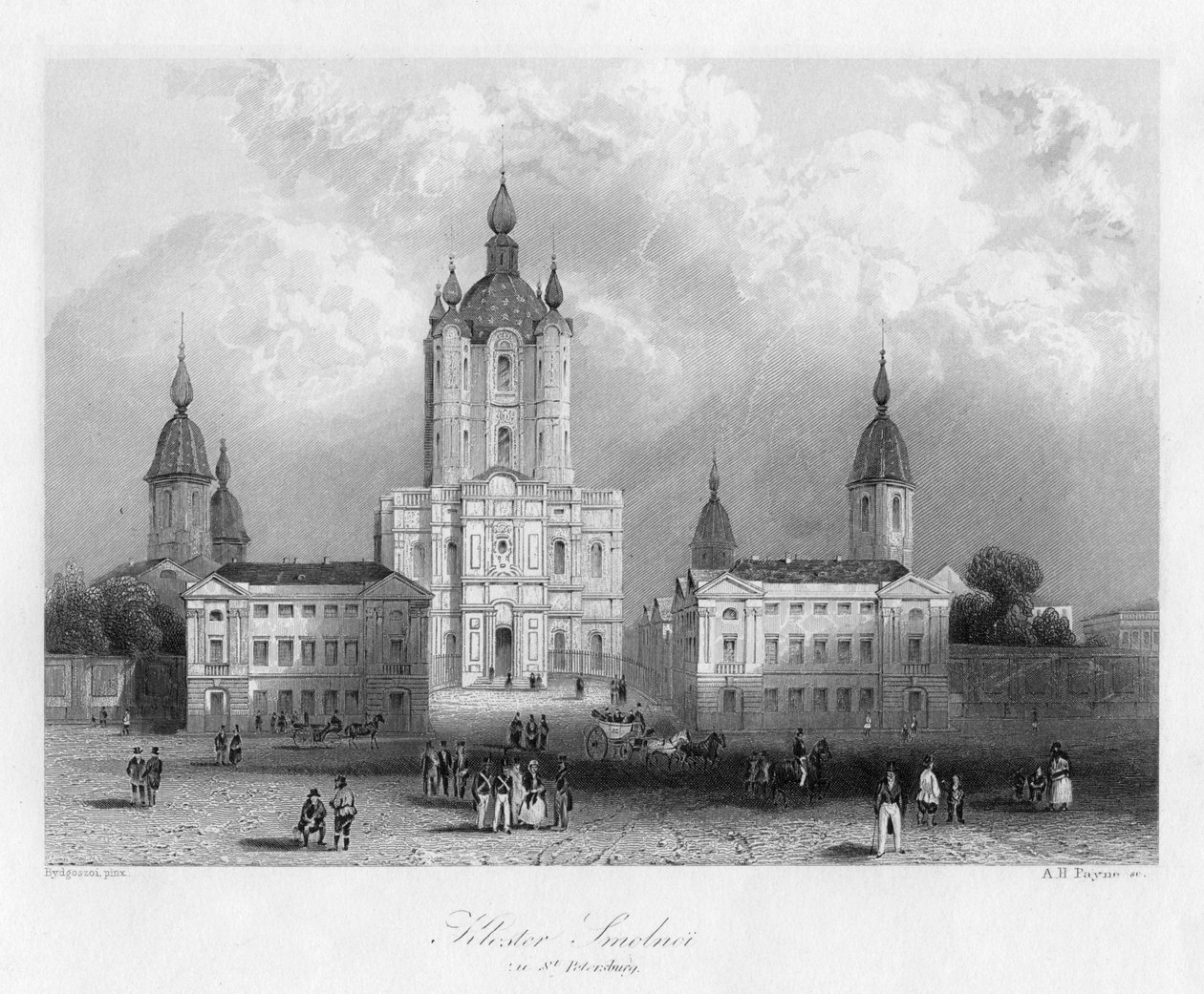 Kloster Smolnoi, niedaleko Petersburga, Rosja, ok. 1840 r. autorstwa Albert Henry Payne