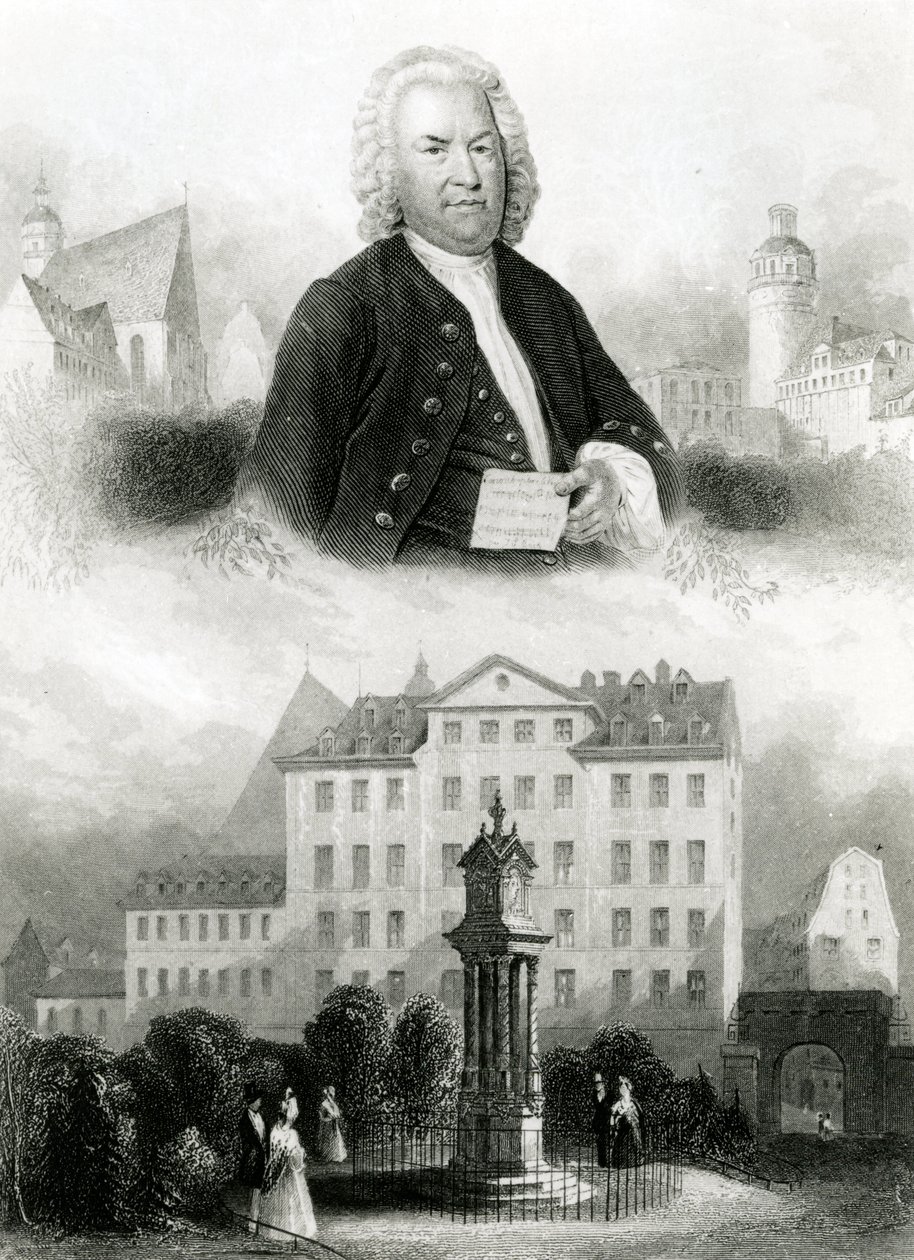 Portret Jana Sebastiana Bacha (1685-1750) i pomnik autorstwa Albert Henry Payne