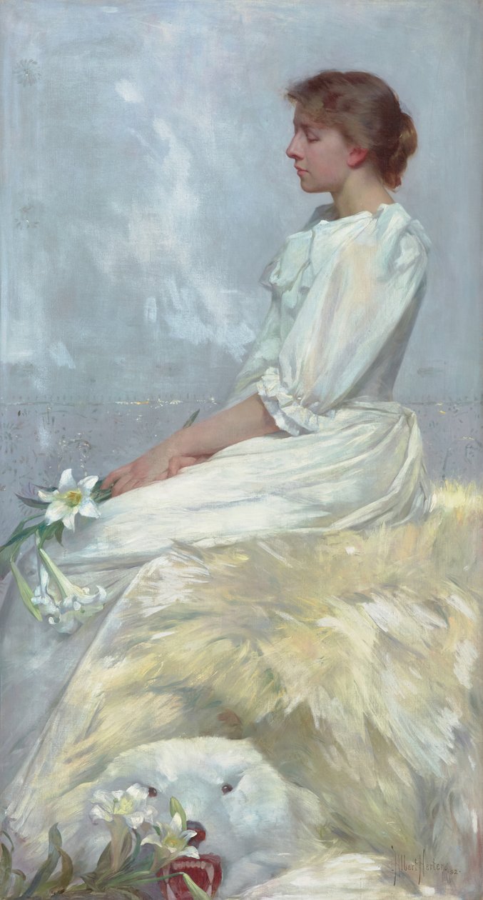 Portret Bessie (panna Elizabeth Newton) 1892 (olej na płótnie) autorstwa Albert Herter