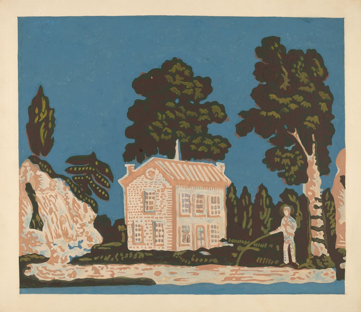 Tapeta na pokrycie Bandbox, ok. 1900 1937. autorstwa Albert J. Levone