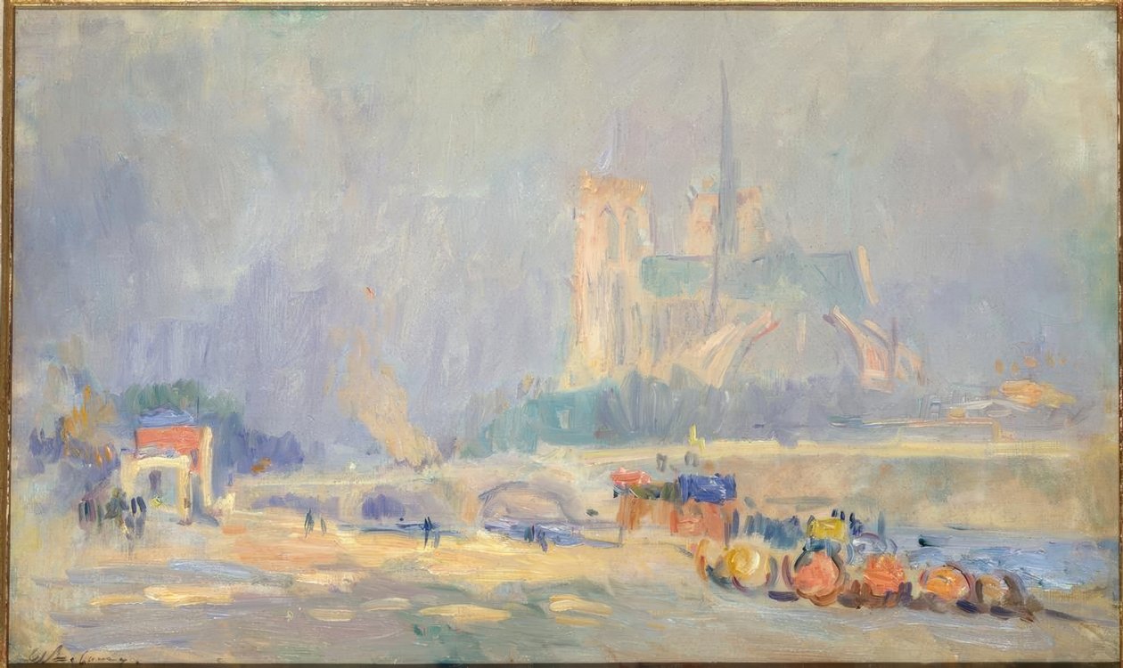 Na nabrzeżach Paryża autorstwa Albert Lebourg