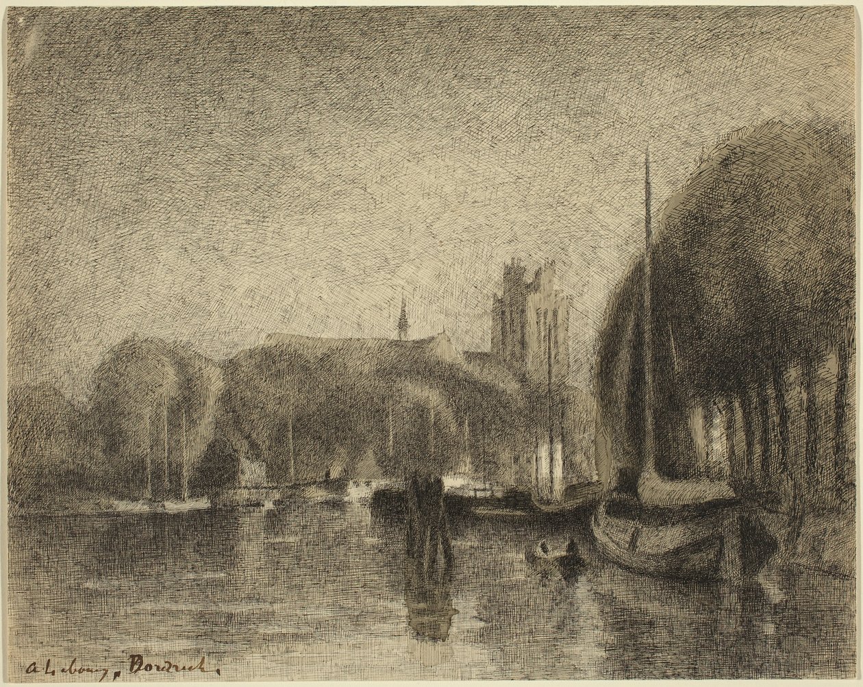 Port w Dordrecht autorstwa Albert Lebourg