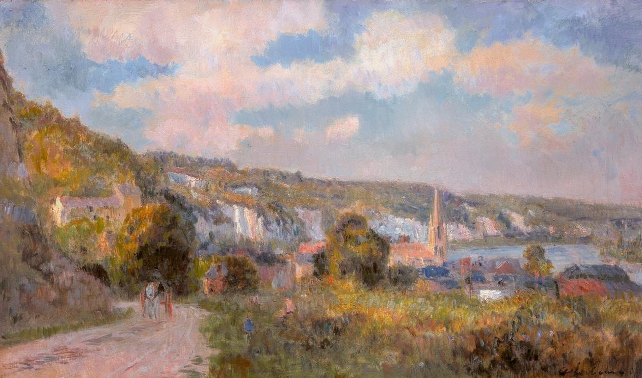 Widok na La Bouille, autorstwa Albert Lebourg