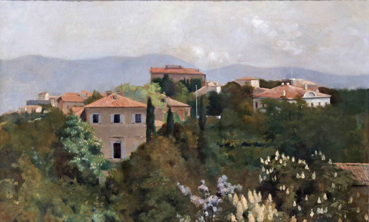 Domy na wzgórzu w Trieście, ok. 1889 r. autorstwa Albert Letchford