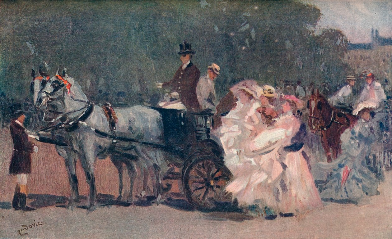 „Biały i różowy tiul. - W parku”, ok. 1900 autorstwa Albert Ludovici