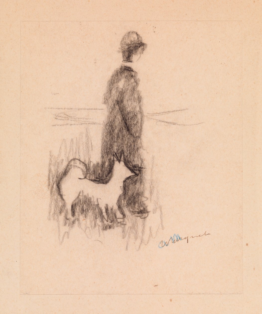 Figura com um Cachorro (desenho no papel) polonês autorstwa Albert Marquet