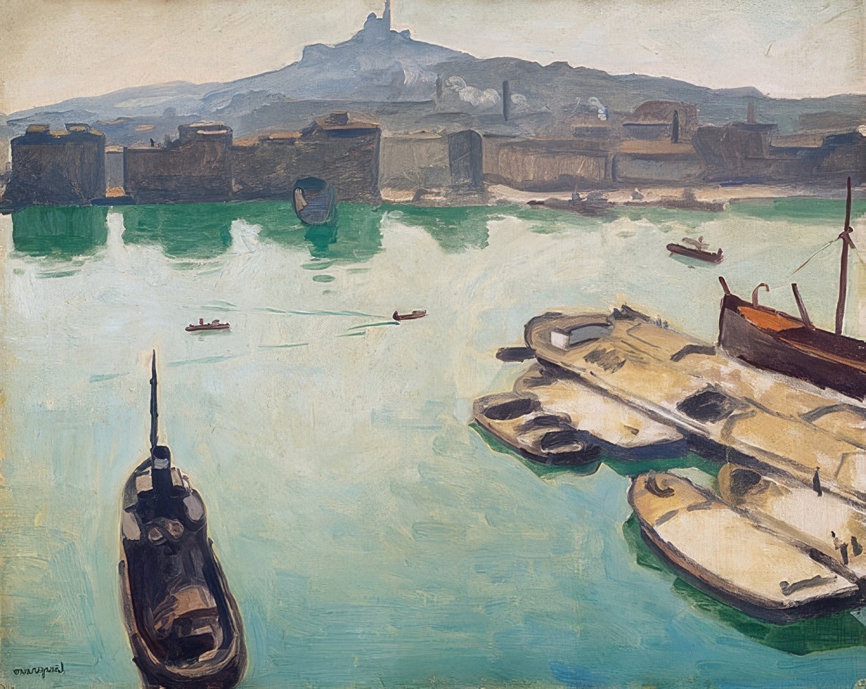 Port w Marsylii. 1916 autorstwa Albert Marquet