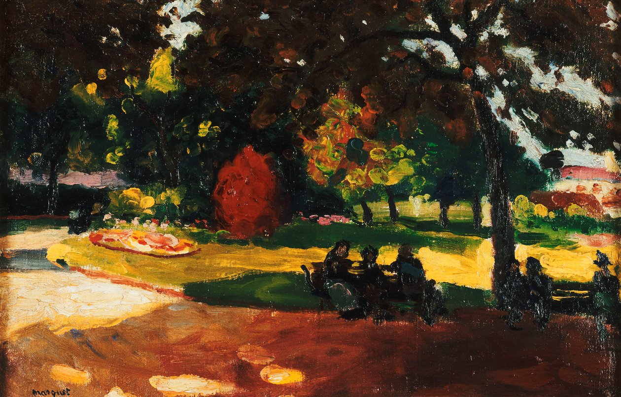 W parku; Au Jardin Public, ok. 1904 (olej na płótnie) autorstwa Albert Marquet