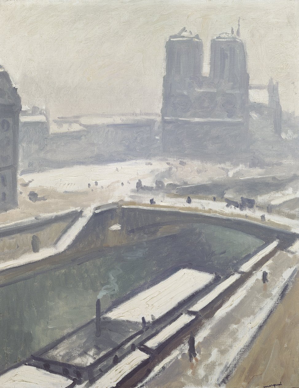 Notre Dame w śniegu, po 1912 (olej na płótnie) autorstwa Albert Marquet