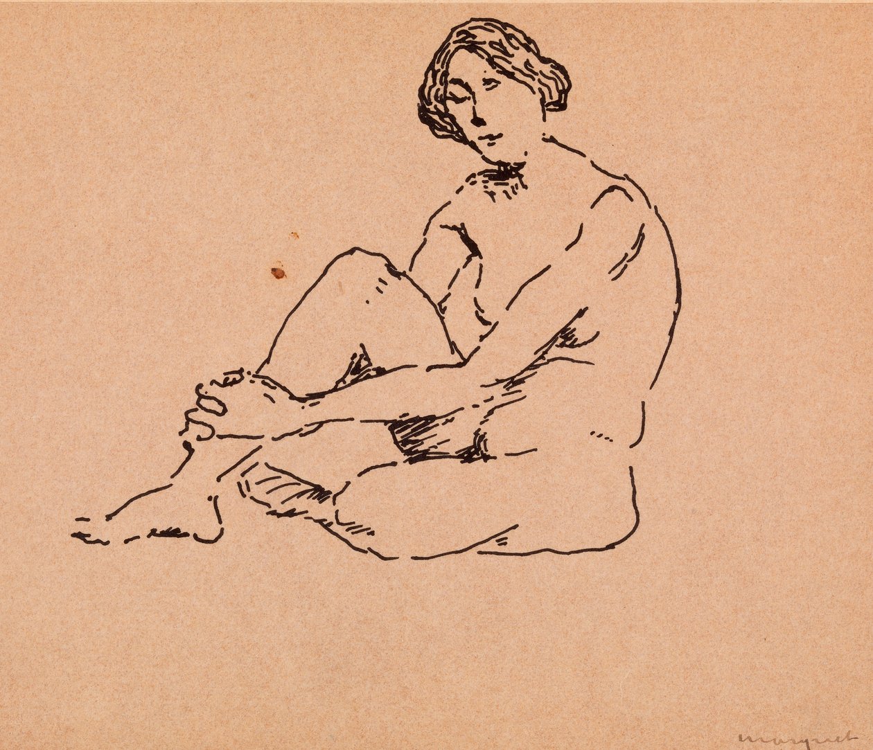 Siedzący nago (pióro i tusz na papierze) autorstwa Albert Marquet