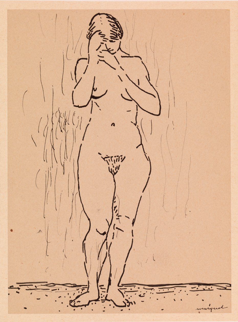 Stojąca naga kobieta (ołówek na papierze) autorstwa Albert Marquet