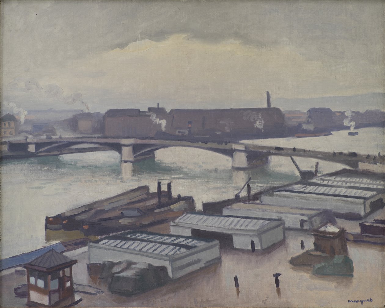 Quai de Paris w Rouen. Deszczowa pogoda autorstwa Albert Marquet