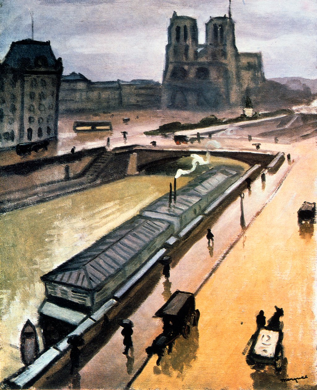 Deszczowy dzień. Matka Boża Paryska, 1910 autorstwa Albert Marquet