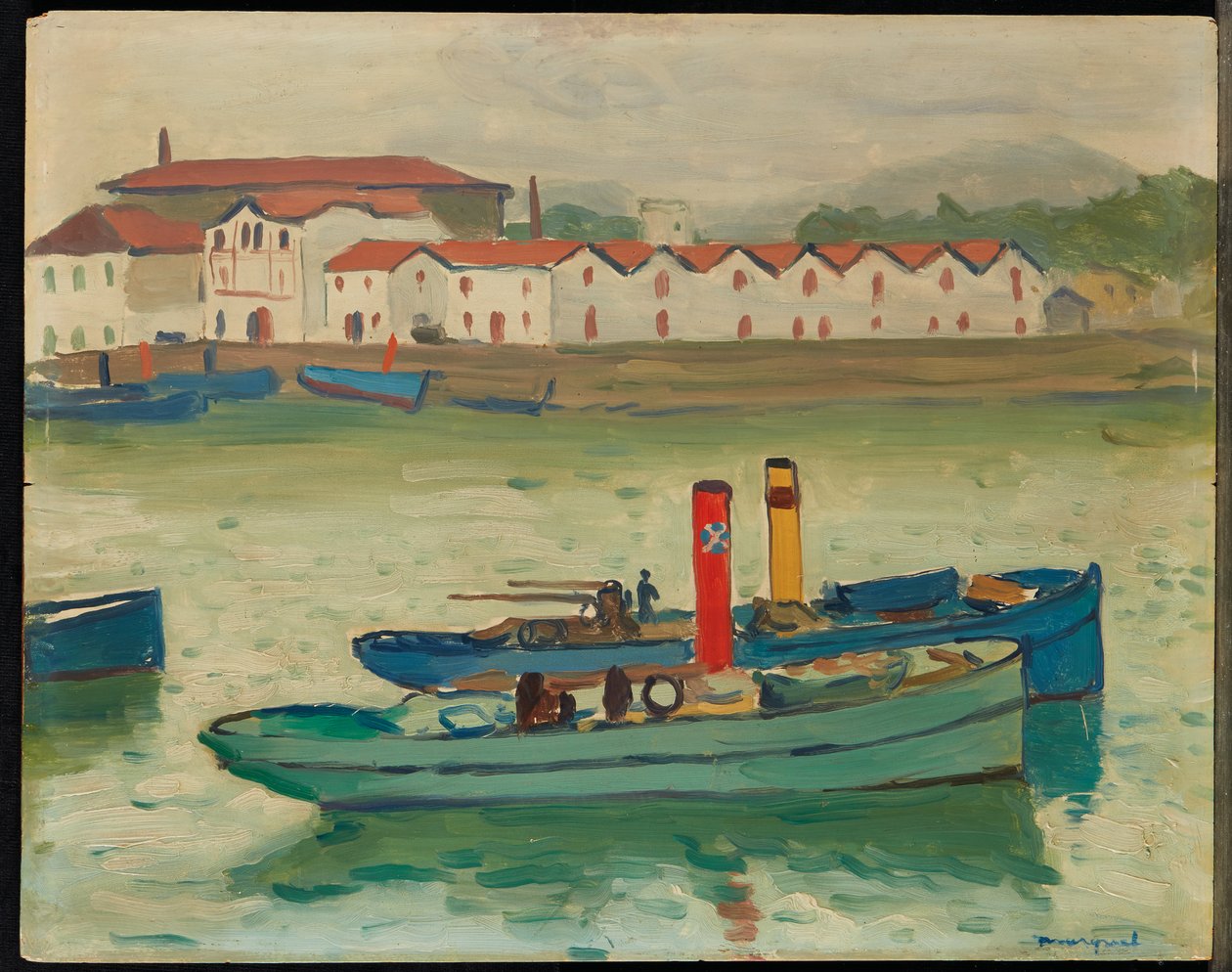 Saint-Jean-de-Luz, Łódź rybacka (olej na desce) autorstwa Albert Marquet