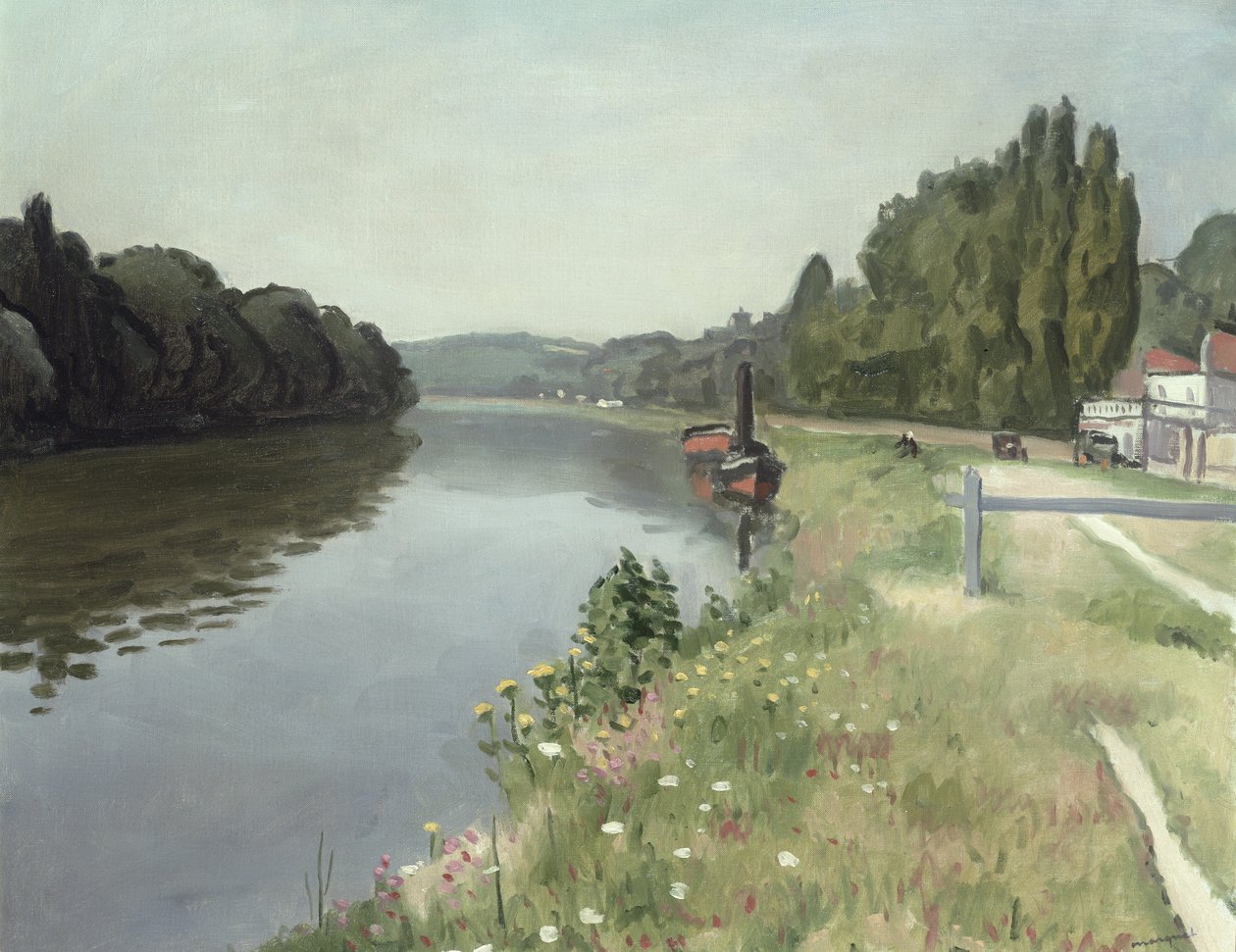Brzegi Sekwany w Mericourt niedaleko Mantes autorstwa Albert Marquet