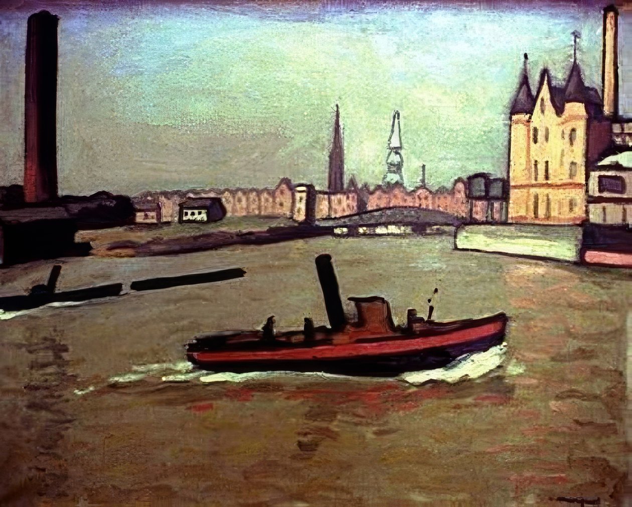 Port w Hamburgu – 1908 – 68 × 81 cm – olej na płótnie autorstwa Albert Marquet