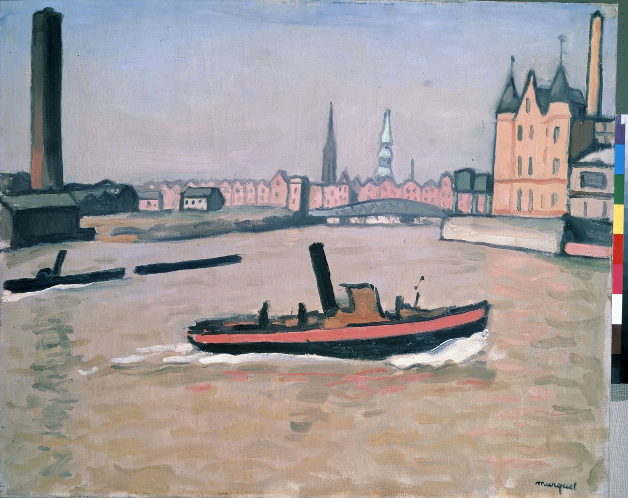 Port w Hamburgu 1909 (olej na płótnie) autorstwa Albert Marquet