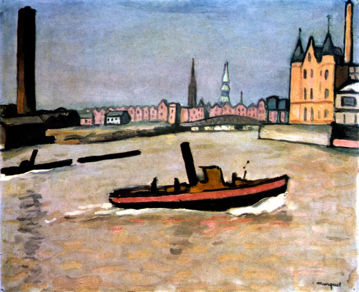 Port w Hamburgu, 1909 autorstwa Albert Marquet