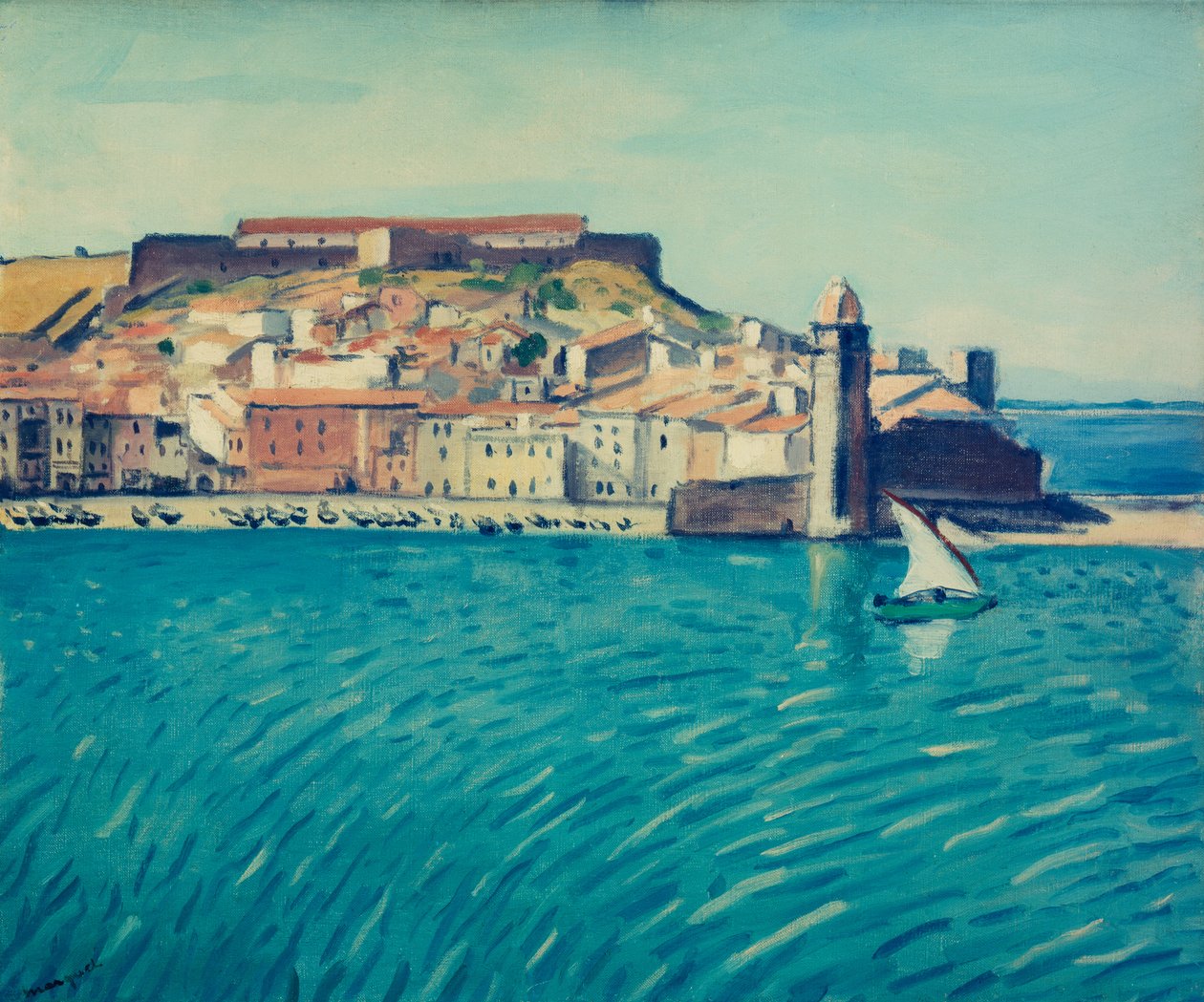 Widok na port Collioure (olej na płótnie) autorstwa Albert Marquet