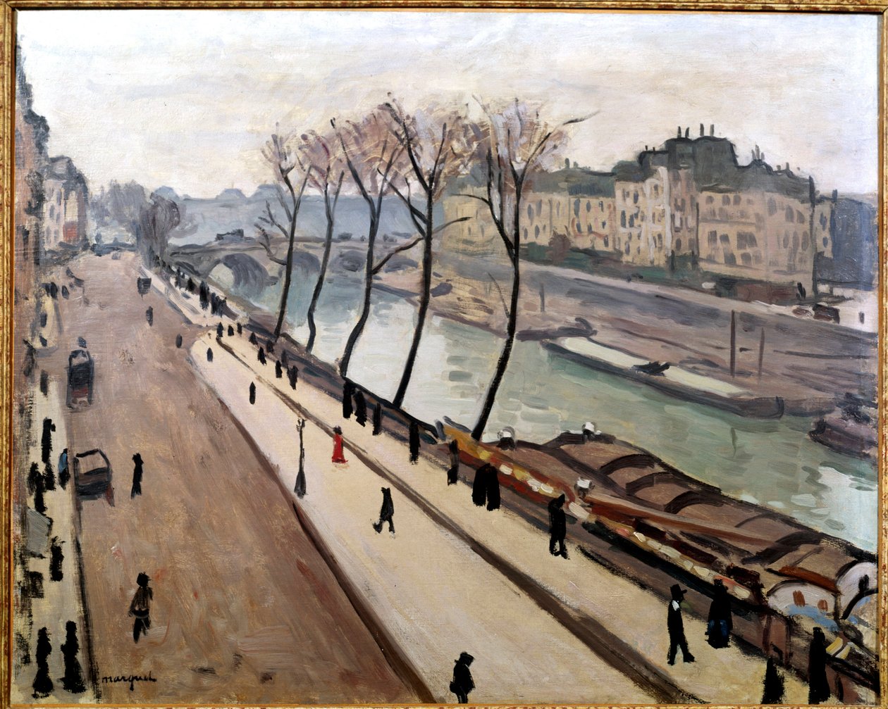 Вид на Сену с набережной Гран-Огюстен в Париже. autorstwa Albert Marquet