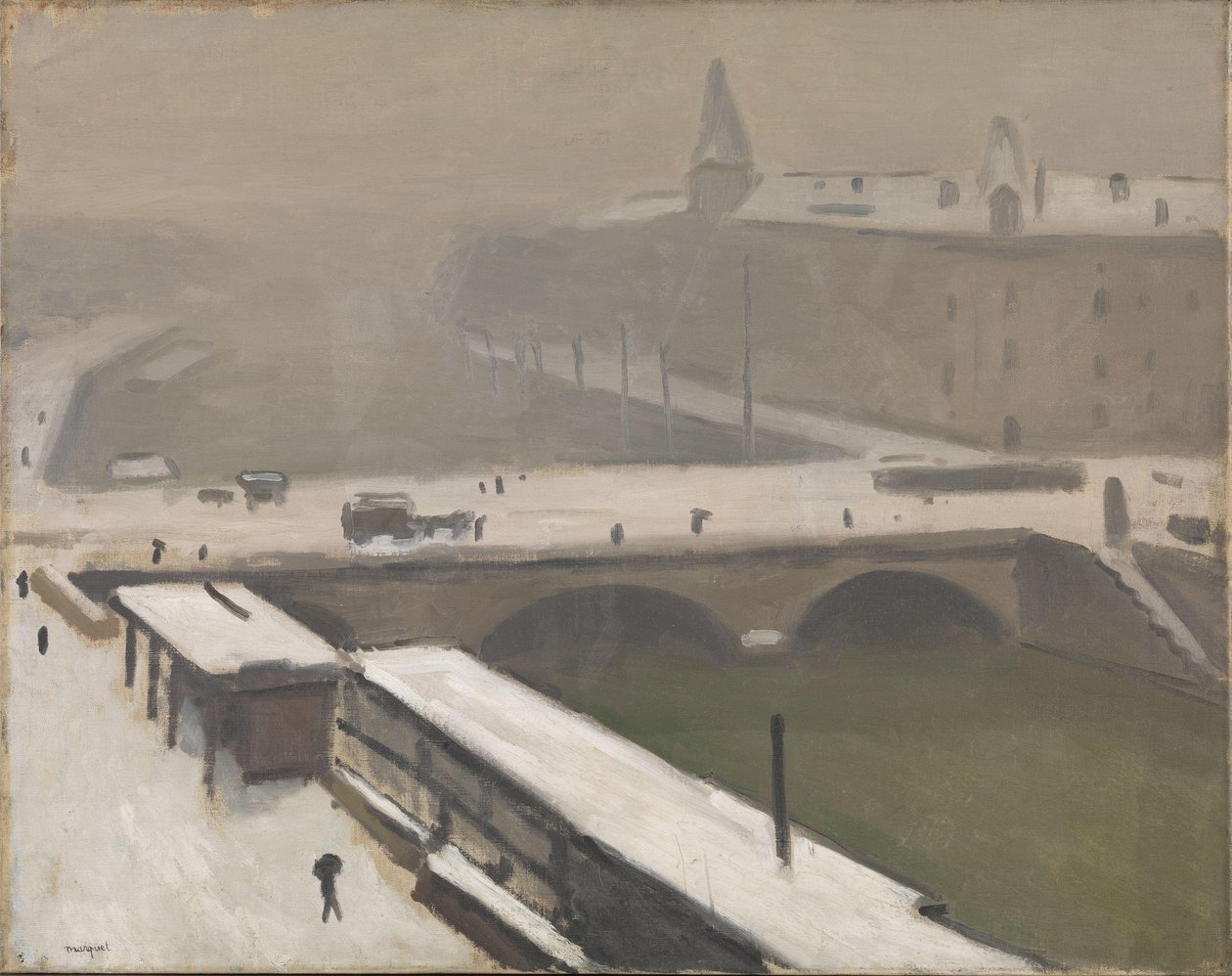Zima nad Sekwaną, ok. 1900-16 (olej na płótnie) autorstwa Albert Marquet