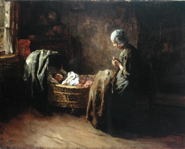 Scena wewnętrzna (olej na płótnie) autorstwa Albert Neuhuys