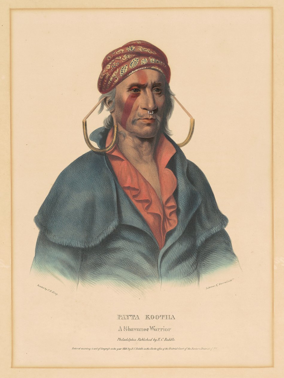 Payta Kootha, wojownik Shawnee autorstwa Albert Newsam, after Henry Inman, after Charles Bird King