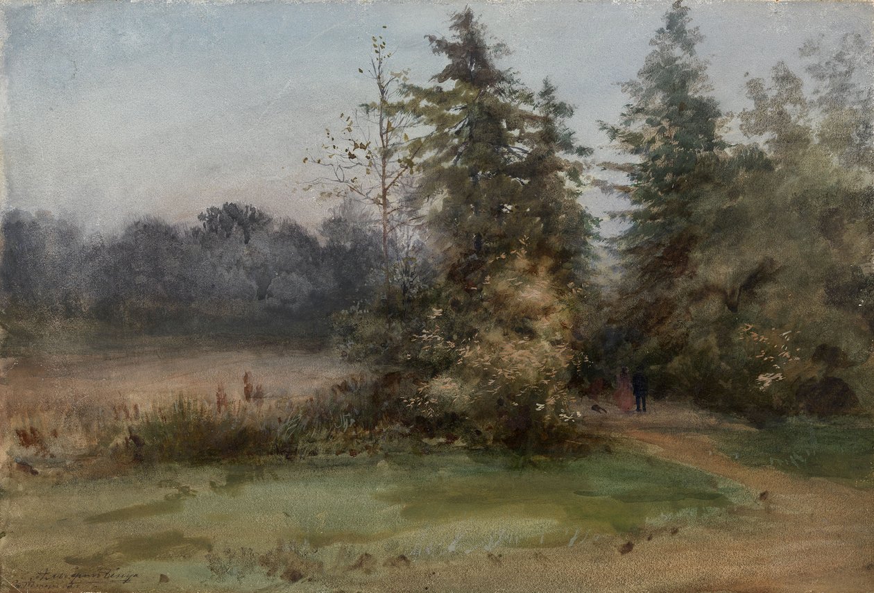 Krajobraz z dwiema postaciami autorstwa Albert Nikolaevich Benois