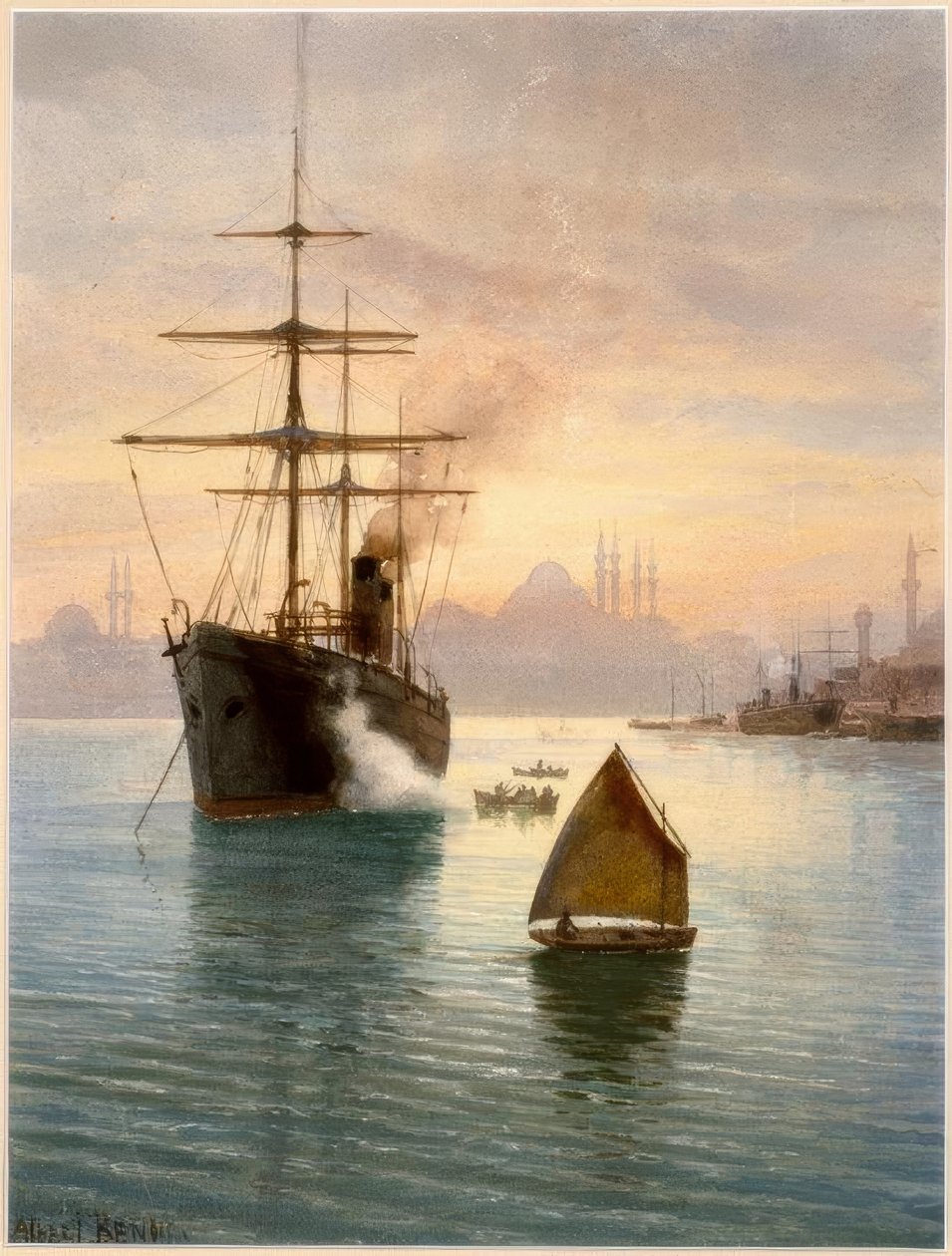 Stambuł, port / akwarela Albert Nikolajewitsch Benois autorstwa Albert Nikolajewitsch Benois