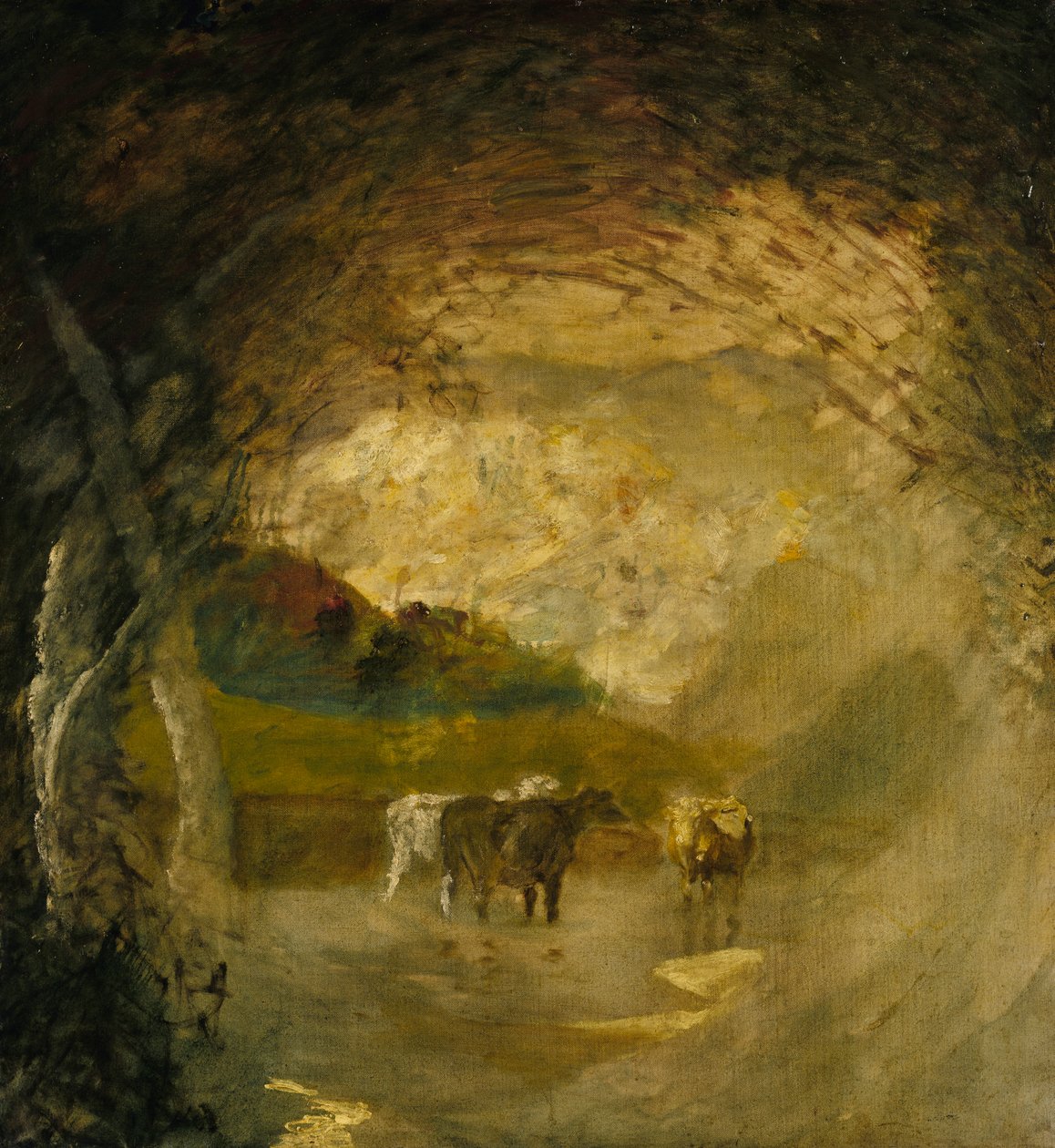 Krajobraz z drzewami i bydłem, przed 1897 r. autorstwa Albert Pinkham Ryder