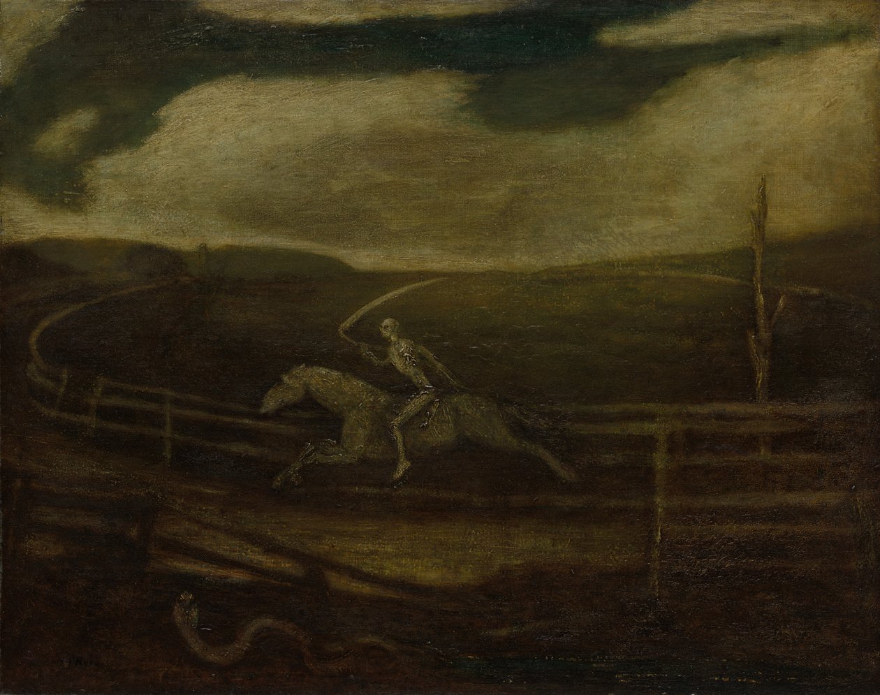 Tor wyścigowy (Śmierć na bladym koniu) autorstwa Albert Pinkham Ryder