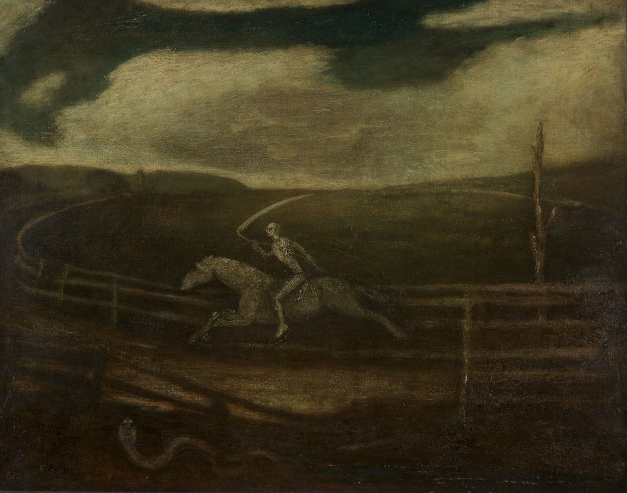 Tor wyścigowy, czyli śmierć na bladym koniu, ok. 1896-1908 (olej na płótnie) autorstwa Albert Pinkham Ryder