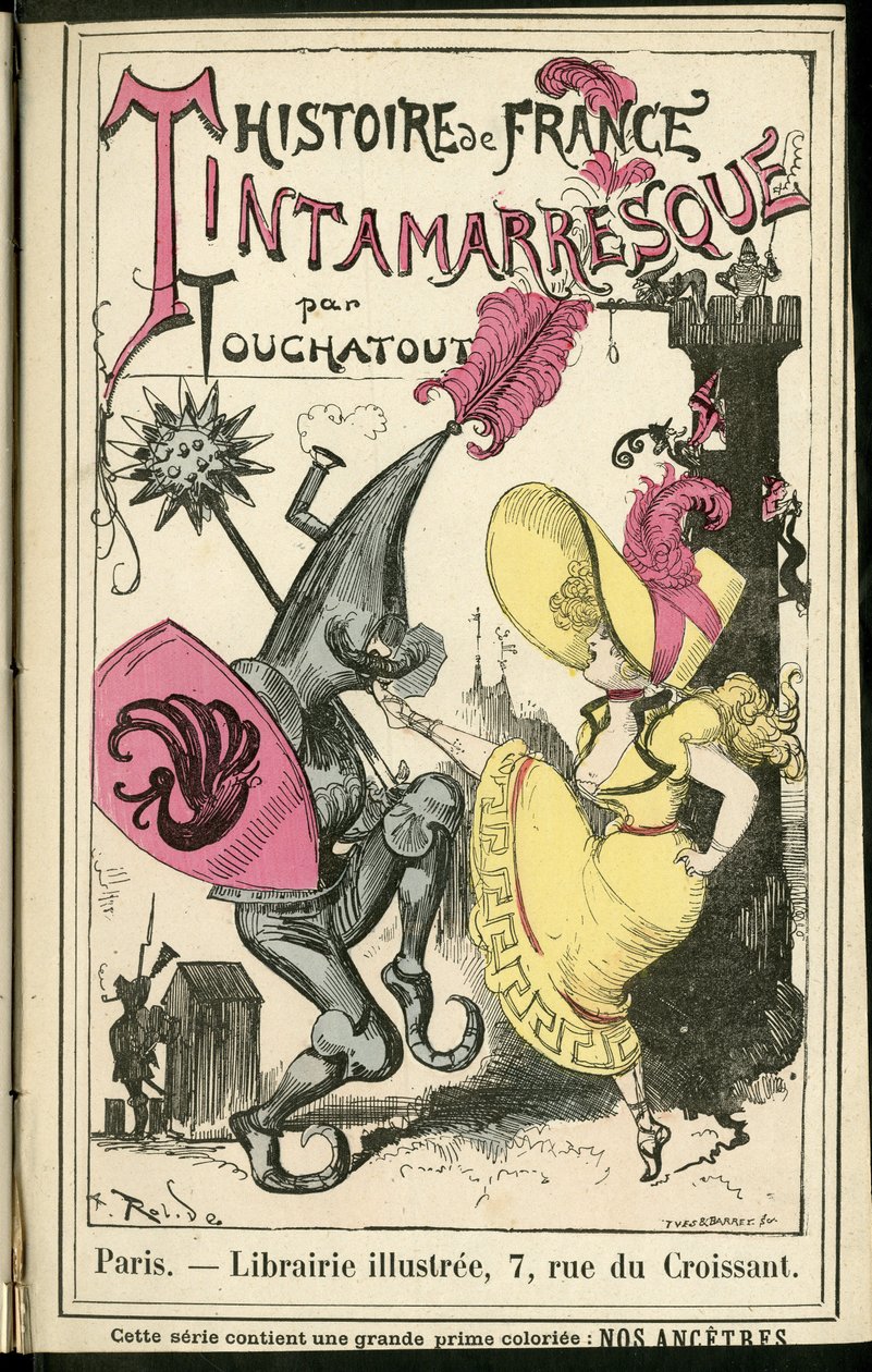 Ilustracja Alberta Robidy (1848-1926) w Histoire de France tintamarresque, ok. 1880 - Historia, taniec autorstwa Albert Robida