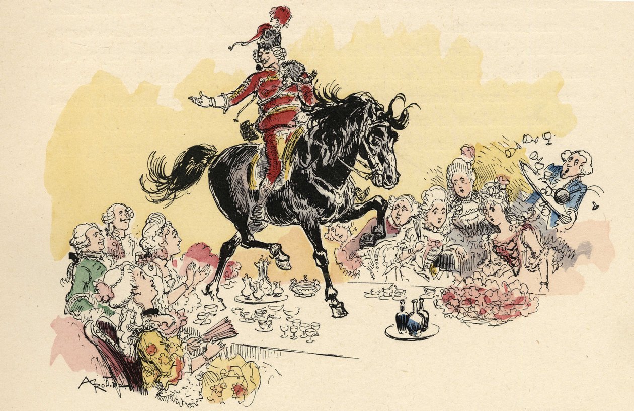 Ilustracja Alberta Robidy w „Historii i przygodach barona de Munchausena” (Munchhausen), wyd. H. Laurens, koniec XIX wieku.” autorstwa Albert Robida