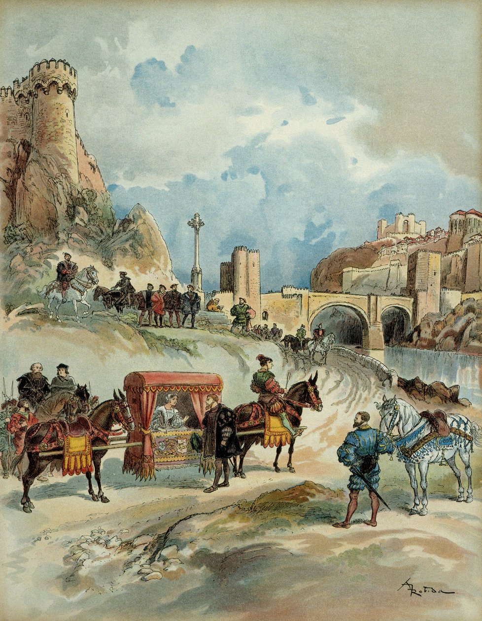 Marguerite z Angouleme (lub Nawarry, czasami z Alencon autorstwa Albert Robida