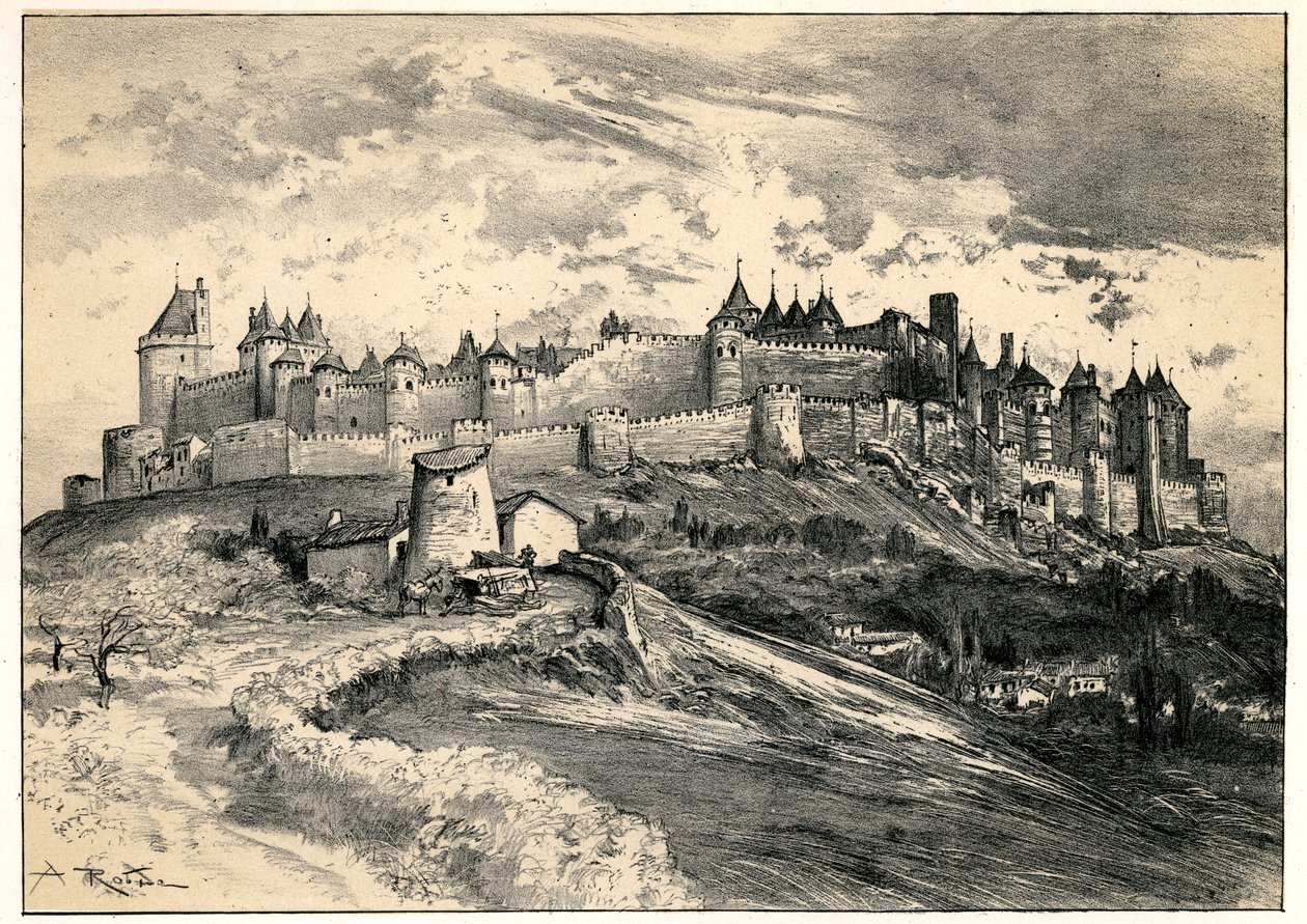 Średniowieczne miasto Carcassonne autorstwa Albert Robida