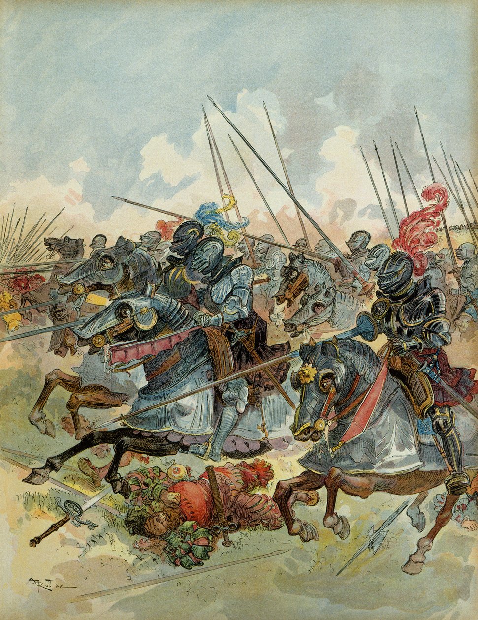 Szósta wojna włoska (1521-1526): Bitwa pod Pawią (Włochy), 24 lutego autorstwa Albert Robida