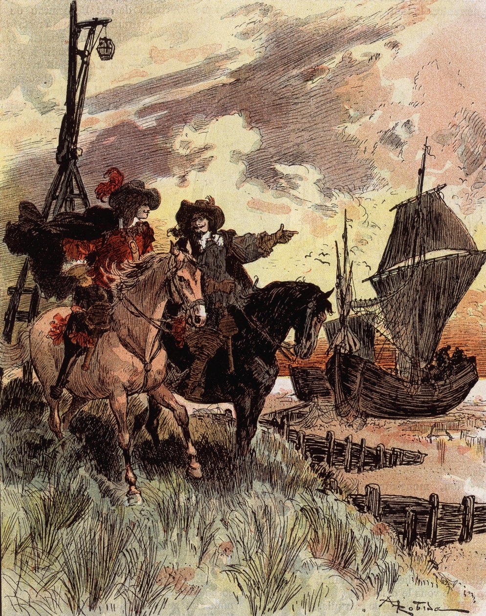Nieśmiałość kapitana Bellormeau – „Bellormeau inspekcja Fort Philippe””. Postać z książki Alberta Robidy. Okładka „”Mały Francuz ilustrowany””” z dnia 16.12.1899. autorstwa Albert Robida