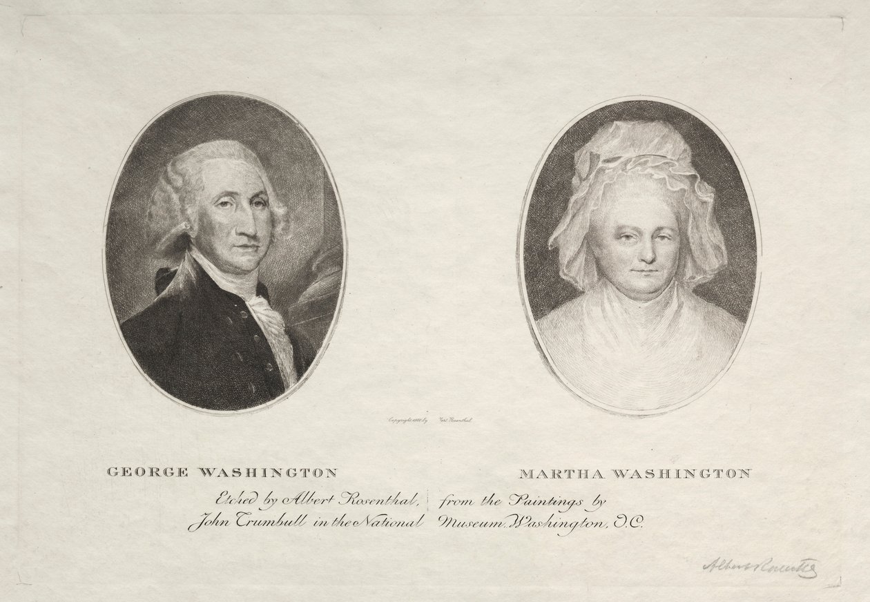 George i Martha Washington autorstwa Albert Rosenthal