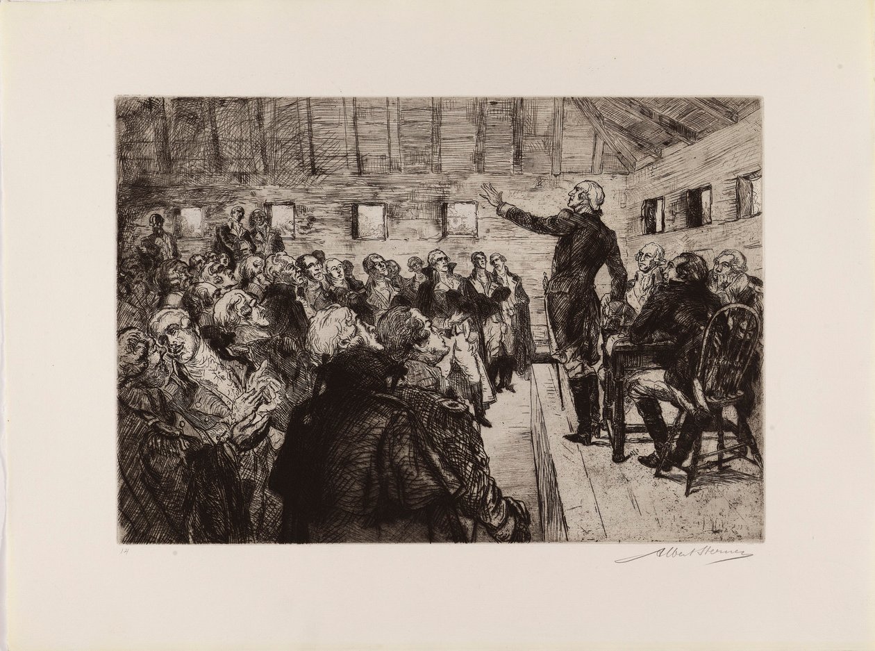 Waszyngton zapobiega dyktaturze wojskowej (z portfolio "The Bicentennial Pageant of George Washington") autorstwa Albert Sterner