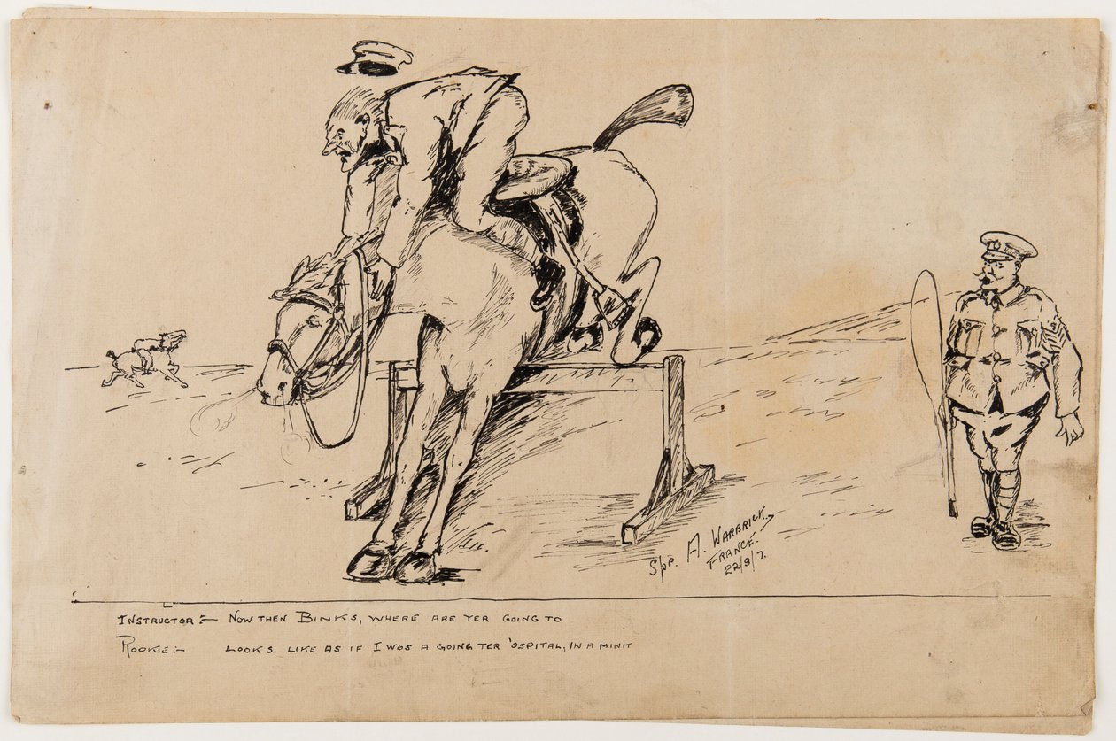 Karykatura I wojny światowej, 22 września 1917 (pióro i atrament na papierze) autorstwa Albert Warbrick