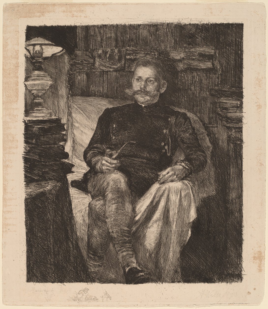 Franz Rose w swoim gabinecie autorstwa Albert Welti