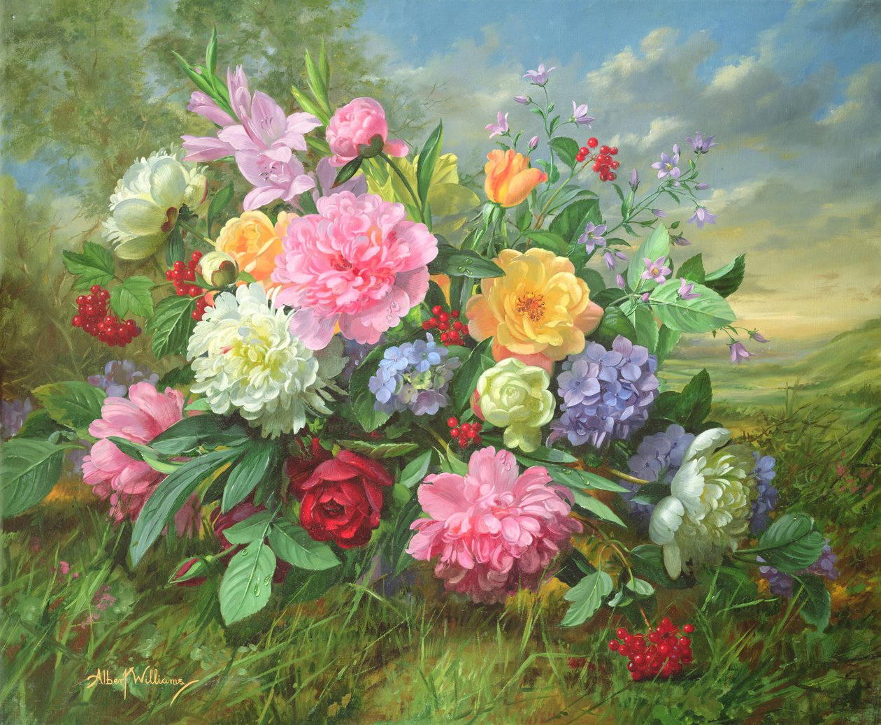 AB18 Piwonie i Hortensja autorstwa Albert Williams
