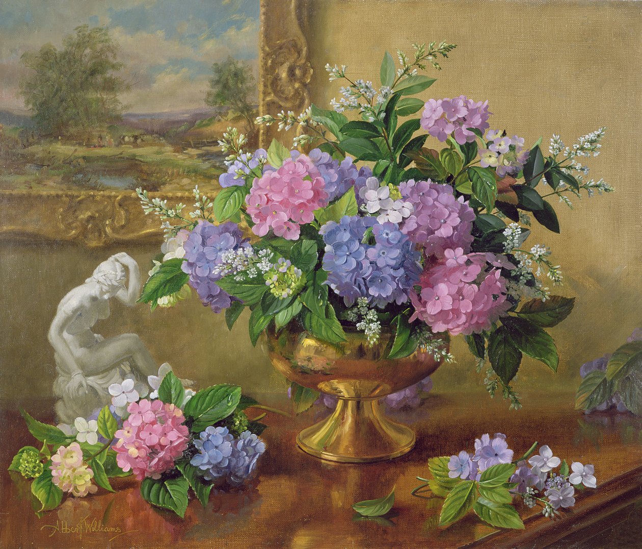 AB211B Martwa natura hortensji i bzu autorstwa Albert Williams