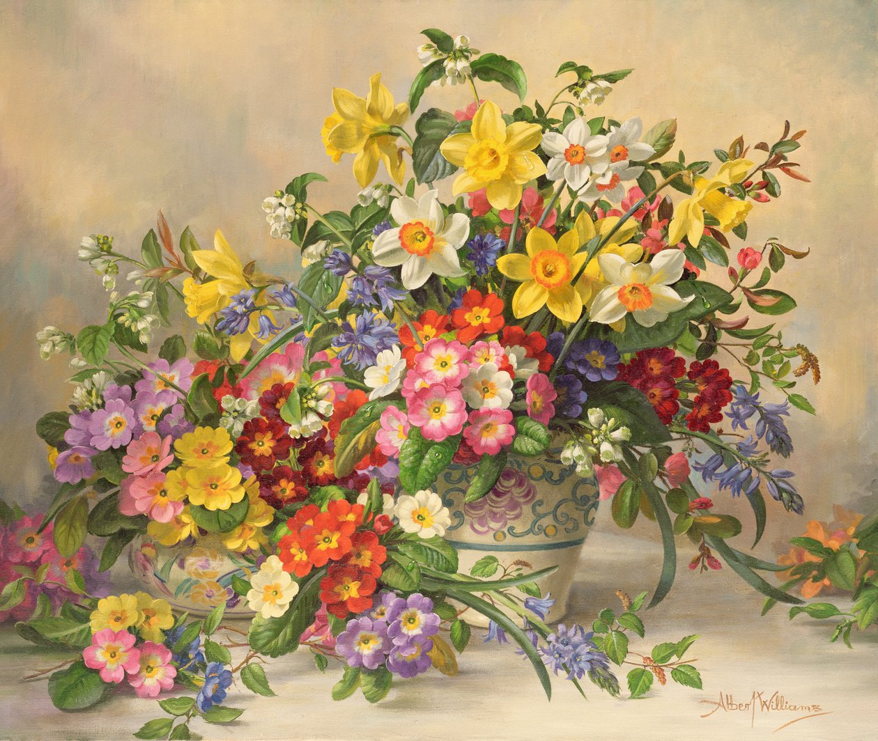 AB/296 Wiosenne kwiaty i ceramika Poole autorstwa Albert Williams