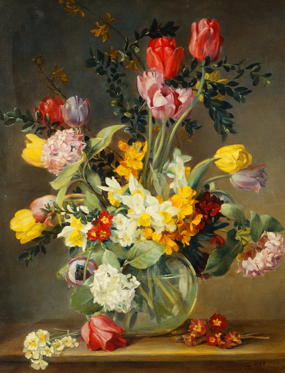 Tulipany w szklanym wazonie autorstwa Albert Williams