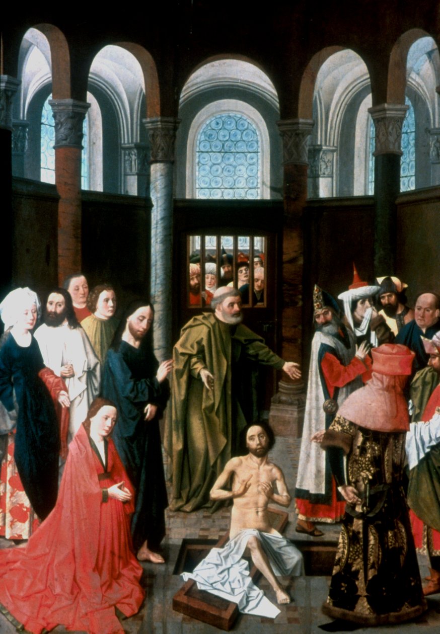 Wskrzeszenie Łazarza, połowa XV wieku autorstwa Albert van Ouwater